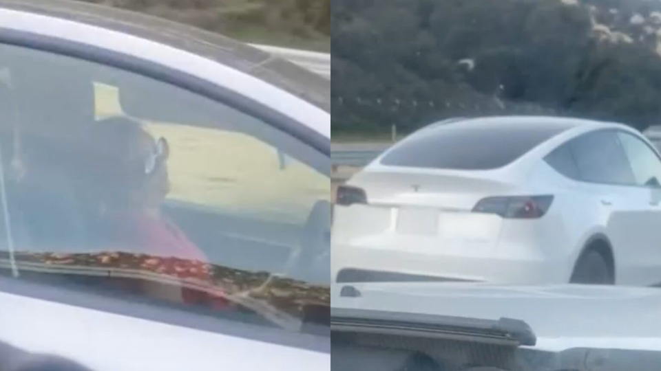 Motorista de carro Tesla dormindo ao volante em rodovia movimentada; assista ao vídeo